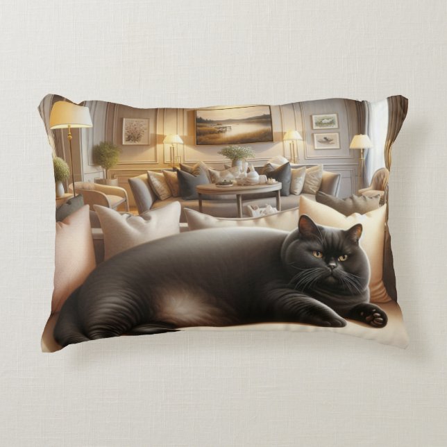Almofada Decorativa Gato no sofá tão confortável (Frente)