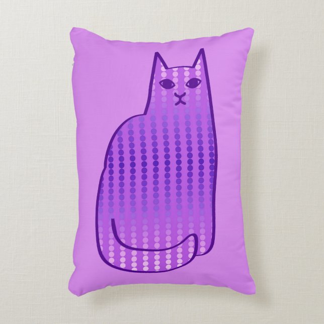 Almofada Decorativa Gato, Orquídea e Roxo modernos do século médio (Frente(Vertical))