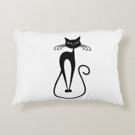 Almofada Decorativa Gato preto branco e magro