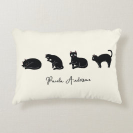 Almofada Decorativa Gato Preto Cute Engraçado Personalizável