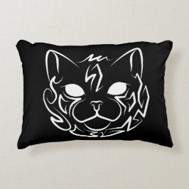Almofada Decorativa Gato Tribal Negro e Branco