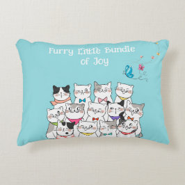 Almofada Decorativa Gatos Fofos, Pequeno Feixe de Alegria Fofo, Modern