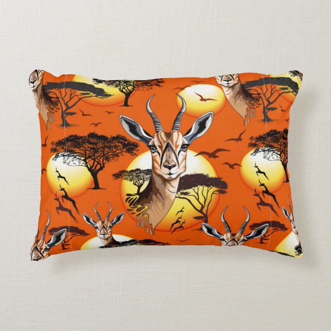 Almofada Decorativa Gazelle African Antelope Wild Animal (Frente)