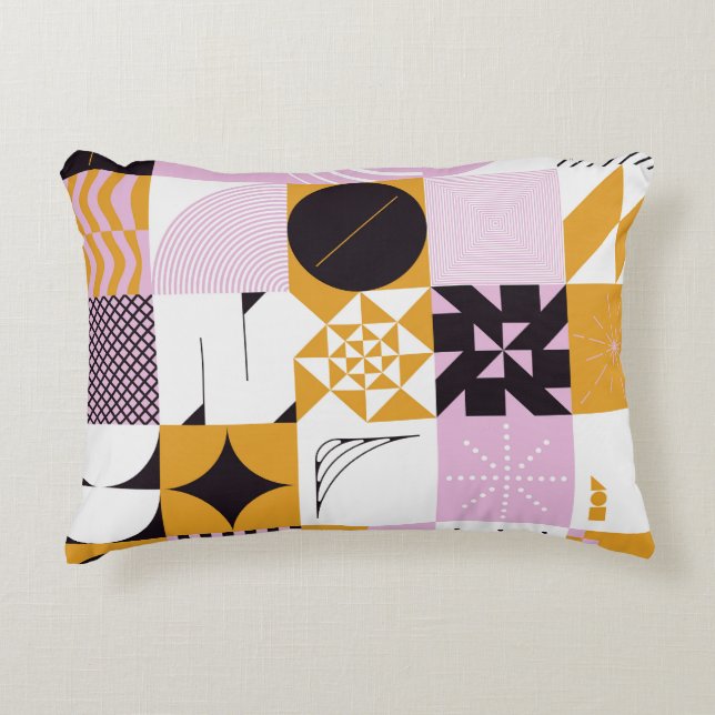 Almofada Decorativa Geométrico Escandinavo: Trabalho de arte desenhado (Frente)