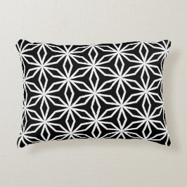 Almofada Decorativa Geométrico Inspirado no Japonês Preto e Branco 