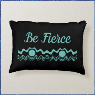 Almofada Decorativa Geométrico Tribal Turquesa Azul e Preto