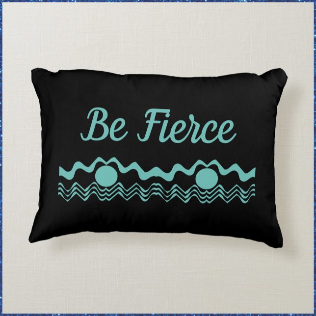 Almofada Decorativa Geométrico Tribal Turquesa Azul e Preto (Criador carregado)