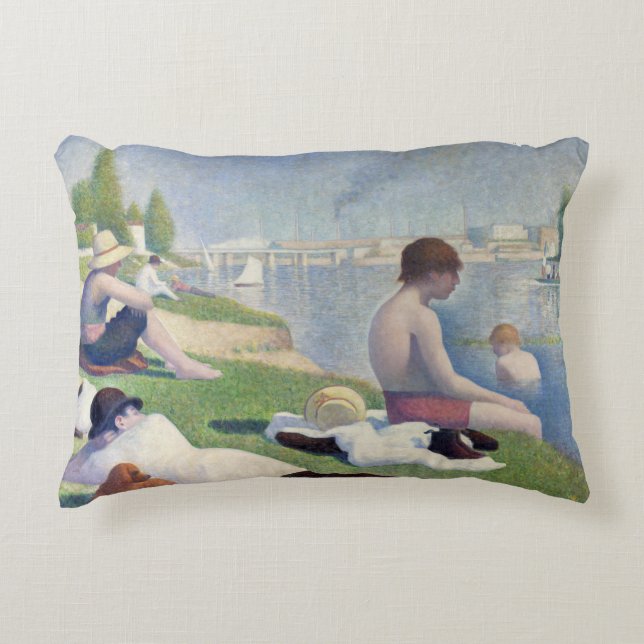 Almofada Decorativa Georges Seurat - Bathers em Asnieres (Frente)
