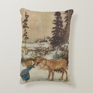 Almofada Decorativa Gerda Vintage e a Rena por Edmund Dulac