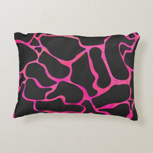 Almofada Decorativa Giraffe Hot Pink e Impressão preto (Verso)