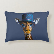 Giraffe wearing top hat and glasses