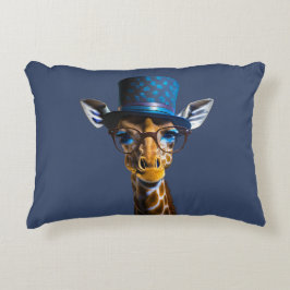 Almofada Decorativa Giraffe wearing top hat and glasses