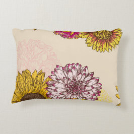 Almofada Decorativa Girassóis, crisântemas, cravos floral
