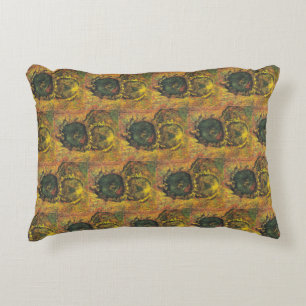 Almofada Decorativa Girassóis de Van Gogh - Arte Floral Dourada Vintag