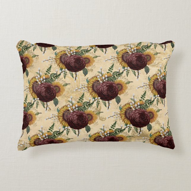 Almofada Decorativa Girassol e Ranunculus (Frente)