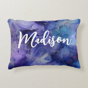 Almofada Decorativa Girls Boho Purple Blue Watercolor Personalizadas