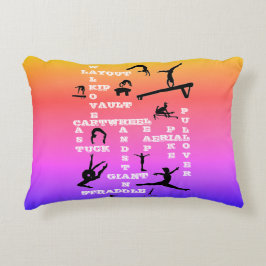 Almofada Decorativa Girls Custom Gymnastics Habilita Crossword Rainbow