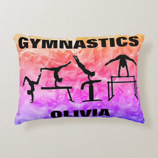 Almofada Decorativa Girls Gymnastics Rainbow Swirls (Frente)