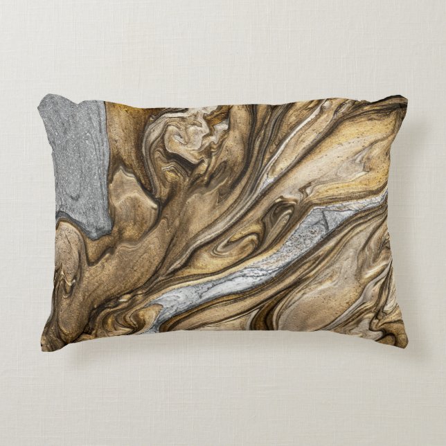 Almofada Decorativa glamour 002 líquido castanho cor travesseiro de de (Frente)