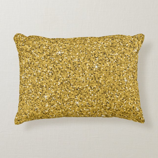 Almofada Decorativa Glitter Sparkle Dourado (Frente)