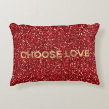 Glitter Vermelho Dourado Seja gentil Escolher Amor