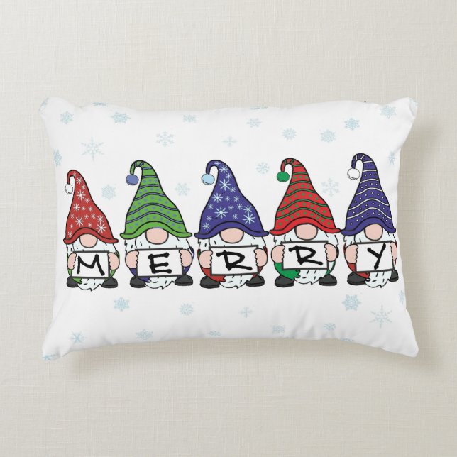 Almofada Decorativa Gnomos felizes (Frente)