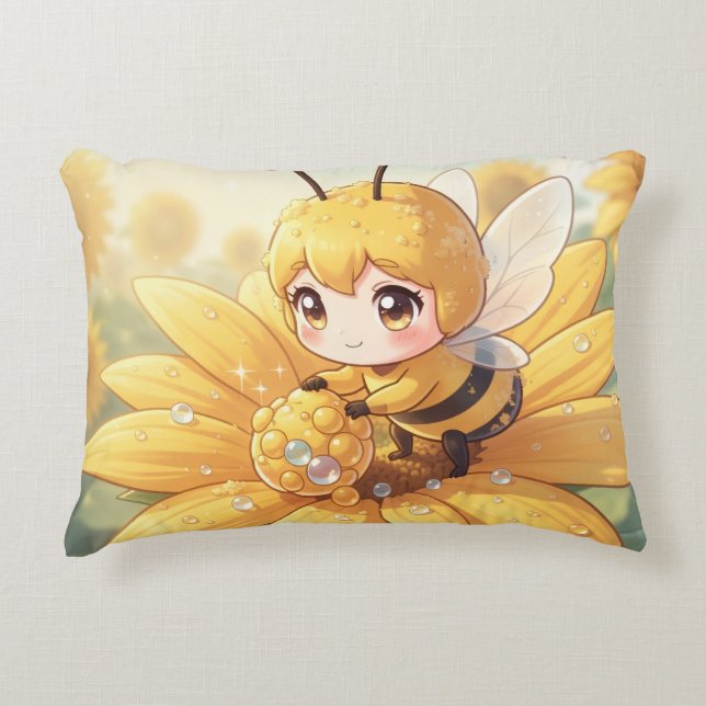 Almofada Decorativa Golden Bumblebee in Bloom Dance.1 (Frente)