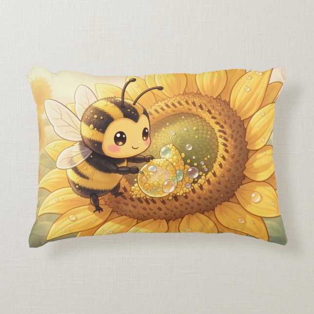 Almofada Decorativa Golden Bumblebee in Bloom Dance.6 (Frente)