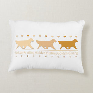 Almofada Decorativa Golden retriever, ouro no branco