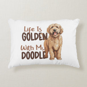 Almofada Decorativa Goldendoododle do Travesseiro de Destaque