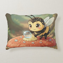 Almofada Decorativa Goldene Hummel im Blütentanz