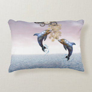 Almofada Decorativa Golfinhos saltadores em galo