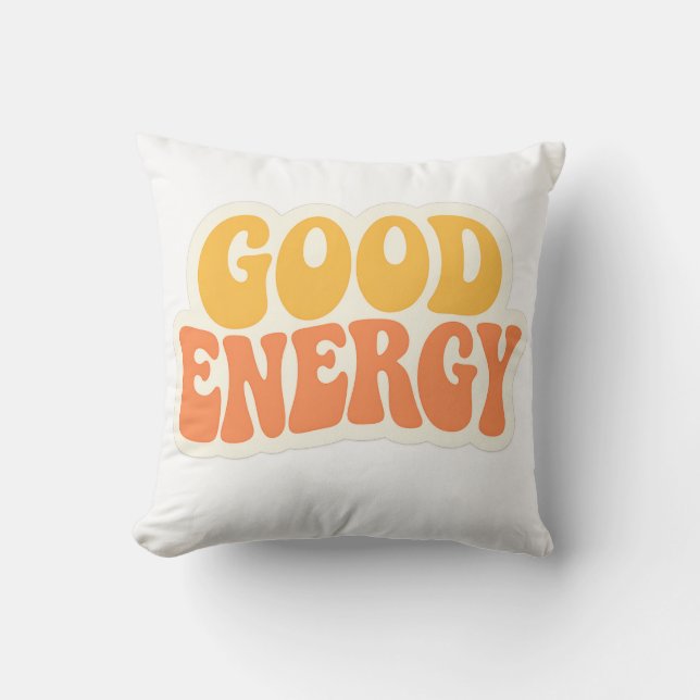 Almofada Decorativa GOOD ENERGY Texto Ondulado Ret (Frente)