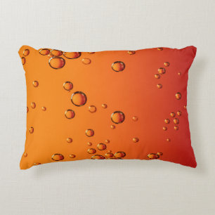 Almofada Decorativa Gotas de água na superfície laranja