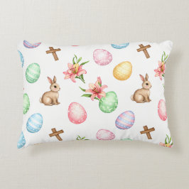 Almofada Decorativa Graça de Páscoa – Coelho e Cruz Patte Pastel Sem C