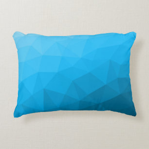 Almofada Decorativa Gradiente de ciano azul padrão de malha geométrica