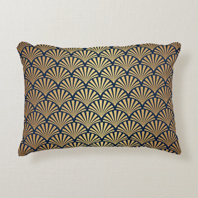 Almofada Decorativa Gradiente Dourado: Deco de Arte Sem Costura (Frente)