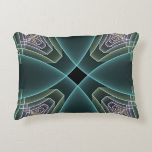 Almofada Decorativa Gráfico de Arte Geométrica Teal Moderna