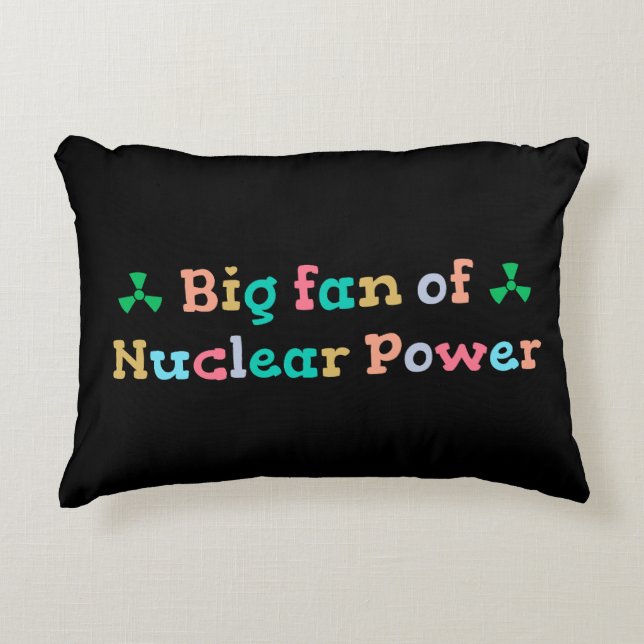 Almofada Decorativa Grande fã da energia nuclear (Frente)