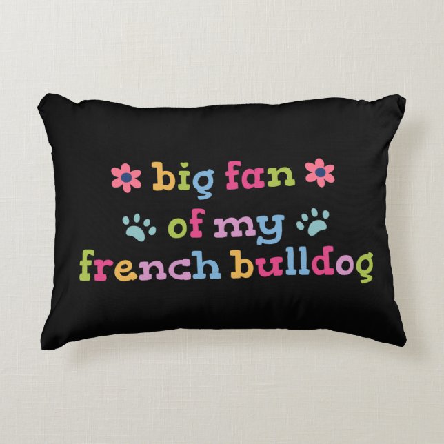 Almofada Decorativa Grande fã do meu Bulldog Francês (Frente)