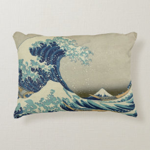 Almofada Decorativa Grande Onda na Costa de Kanagawa por Hokusai