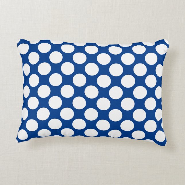 Almofada Decorativa Grandes pontos retrorreflectores - branco e azul d (Verso)
