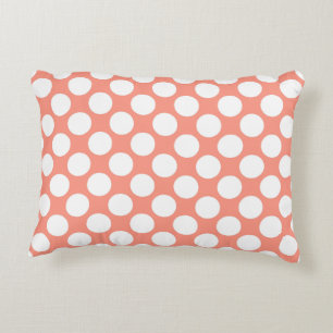 Almofada Decorativa Grandes pontos retrorreflectores - branco e cor-de