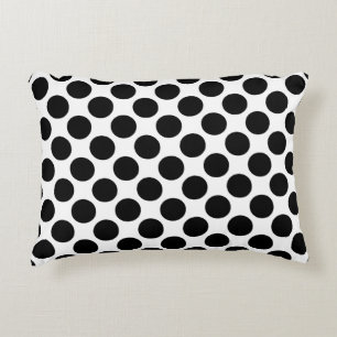 Almofada Decorativa Grandes pontos retros - preto e branco