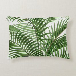 Almofada Decorativa Granja tropical verde aquosa Folhas de palmeira