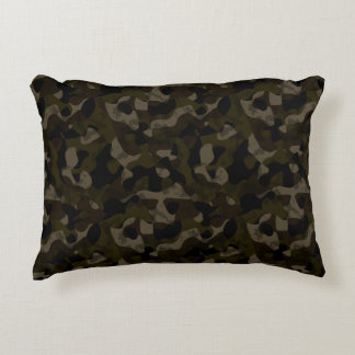 Almofada Decorativa Green, black, taupe and brown camo abstract