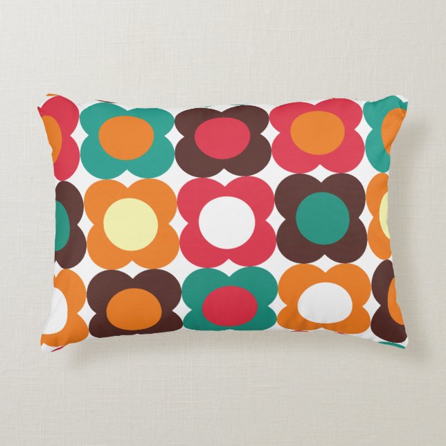 Almofada Decorativa Groovy 70s Retro Flower Pattern | Bold Boho Floral (Frente)