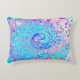 Almofada Decorativa Groovy Abstrato Retro Robin Ovo Blue Swirl