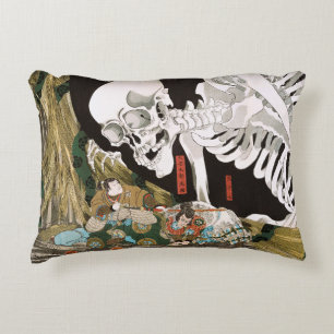 Almofada Decorativa Guerreiro Utagawa Kuniyoshi vs Fantasma,Arte Japon
