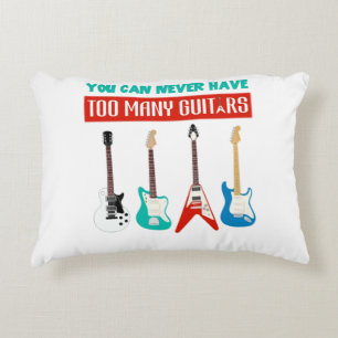 Almofada Decorativa Guitar Lover Você Nunca Pode Ter Muitas Guitarra